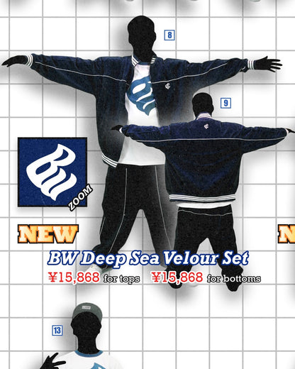 BW DEEP SEA VELOUR SET [NAVY / WHITE]