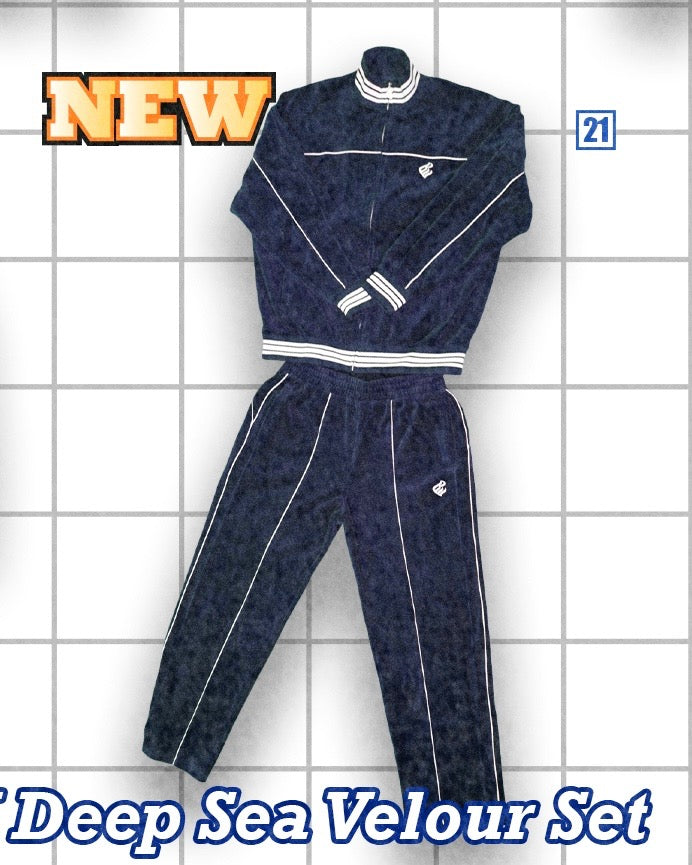 BW DEEP SEA VELOUR SET [NAVY / WHITE]